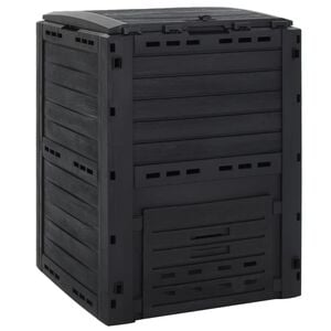 vidaXL Compostador de jard&iacute;n negro 280 L polipropileno