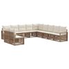 vidaXL Conjunto de sof&aacute;s de jard&iacute;n 11 pcs Beige rat&aacute;n sint&eacute;tico