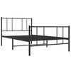 vidaXL Estructura cama sin colch&oacute;n con estribo metal negro 100x200 cm