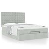 vidaXL Estructura cama otomana con colchones gris claro 140x200cm