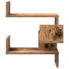 vidaXL Estanter&iacute;as pared esquina 2 uds madera envejecida 40x40x49,5 cm