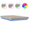 vidaXL Estructura cama con luces LED madera gris Sonoma 140x190 cm