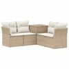 vidaXL Juego de Sof&aacute; 5 uds. Beige y blanco crema