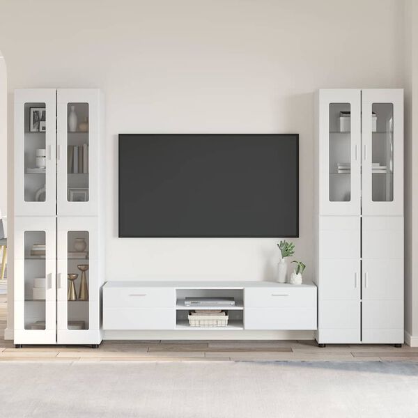 vidaXL Conjunto de mueble de TV con caj&oacute;n FLORIN Madera de ingenier&iacute;a