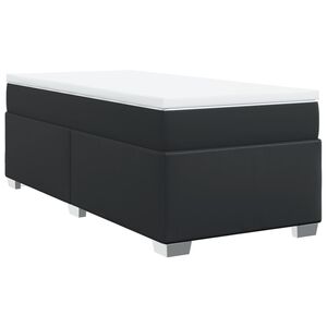 vidaXL Cama box spring con colch&oacute;n cuero sint&eacute;tico negro 90x190 cm