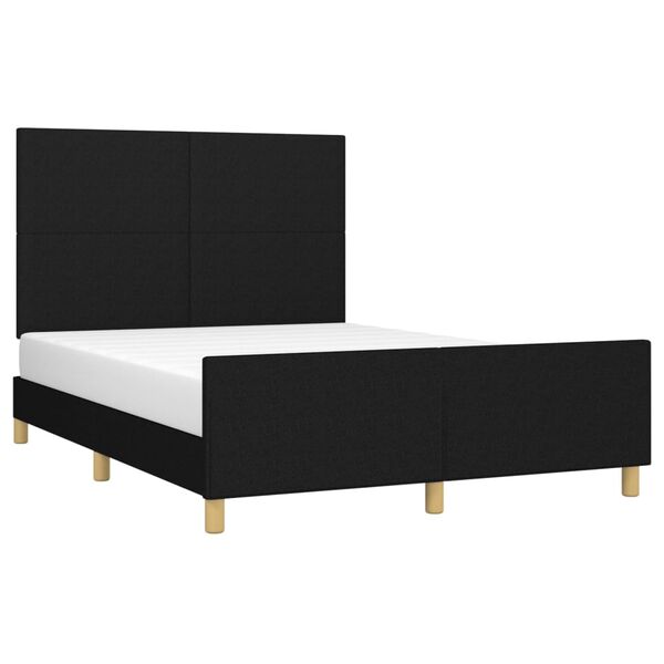 vidaXL Cama sin colch&oacute;n tela negro 140x190 cm