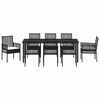 vidaXL Conjunto de Comedor de Jard&iacute;n 9 pcs Negro rat&aacute;n sint&eacute;tico