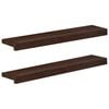 vidaXL Alfeizares 2 uds. Marr&oacute;n Oscuro 70 x 15 x 2 cm