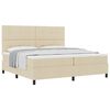 vidaXL Cama tipo Box Spring con cabecera Crema 200 x 200 cm tela