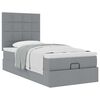 vidaXL Cama otomana con colch&oacute;n gris claro 100x200 cm tela