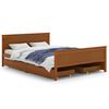 vidaXL Estructura cama sin colch&oacute;n madera maciza marr&oacute;n miel 140x200cm