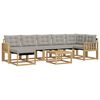 vidaXL Conjunto de sof&aacute;s de exterior 8 uds. Blanco y Gris Claro