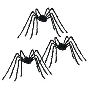 vidaXL Decoraci&oacute;n de Ara&ntilde;a de Halloween 3 pcs Negro 200 cm