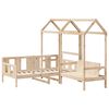 vidaXL Set de sof&aacute; cama y banco con techo madera maciza pino 90x190 cm