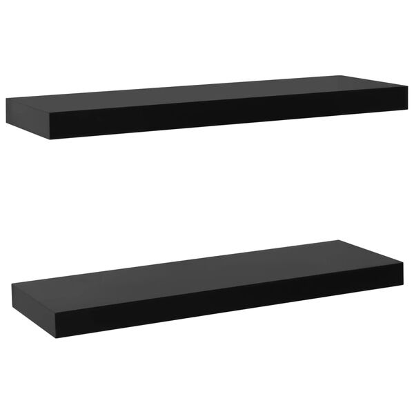 vidaXL Estantes flotantes de pared 2 unidades negro 60x20x3,8 cm