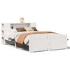 vidaXL Cama con estanter&iacute;a sin colch&oacute;n madera maciza blanca 140x190 cm