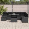 vidaXL Conjunto de sof&aacute; de jard&iacute;n 9 pcs Negro rat&aacute;n sint&eacute;tico
