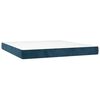 vidaXL Cama box spring colch&oacute;n y LED terciopelo azul oscuro 160x200 cm