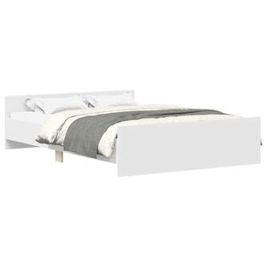 vidaXL Estructura de cama con cabecero piecero blanco 135x190 cm