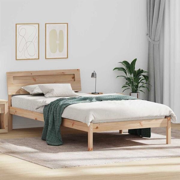 vidaXL Estructura de cama Marr&oacute;n 90 x 190 cm Madera de pino macizo