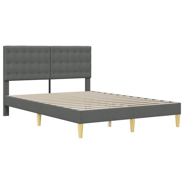 vidaXL Estructura de cama con colch&oacute;n Gris oscuro 120 x 190 cm tela