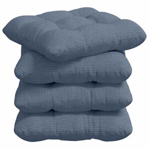 vidaXL Cojines para asiento 4 pcs Azul 45 x 45 cm Tela de pana