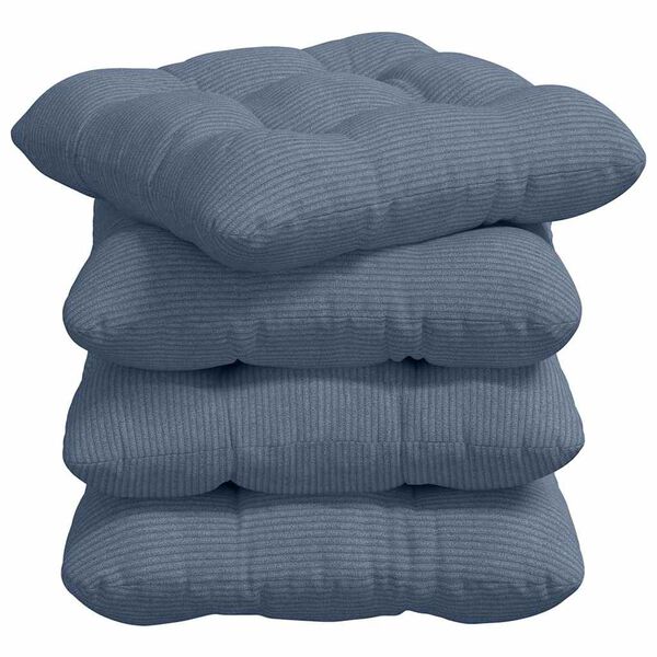 vidaXL Cojines para asiento 4 pcs Azul 45 x 45 cm Tela de pana