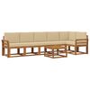 vidaXL Conjunto de sof&aacute;s de exterior 7 uds. Natural y Beige