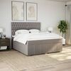 vidaXL Cama box spring con colch&oacute;n tela gris taupe 180x200 cm