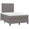 vidaXL Cama box spring con colch&oacute;n y LED tela marr&oacute;n oscuro 120x190 cm