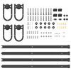 vidaXL Kit de herrajes para puertas correderas acero negro 183 cm