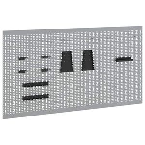 vidaXL Panel de Herramientas 3 uds. Gris 150 x 1 x 80 cm