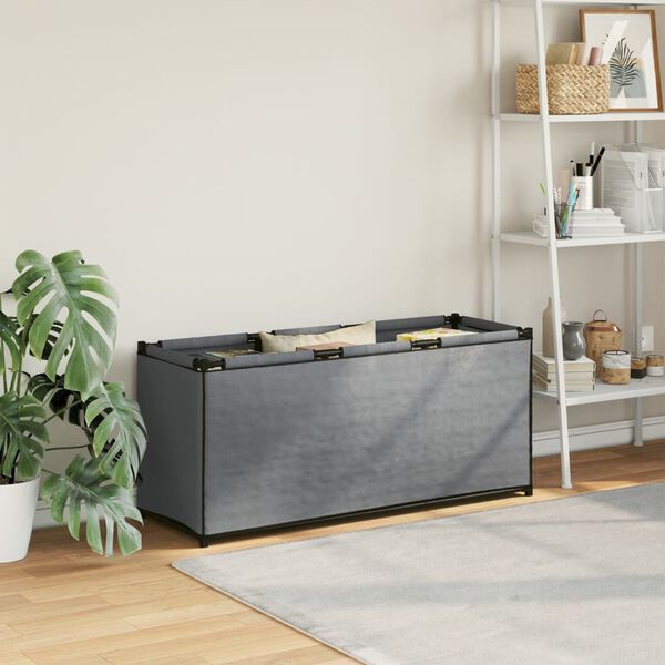 vidaXL Caja de almacenaje de tela gris 105x34,5x45 cm
