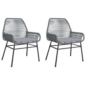 vidaXL Sillones de jard&iacute;n con cojines 2 uds rat&aacute;n sint&eacute;tico gris