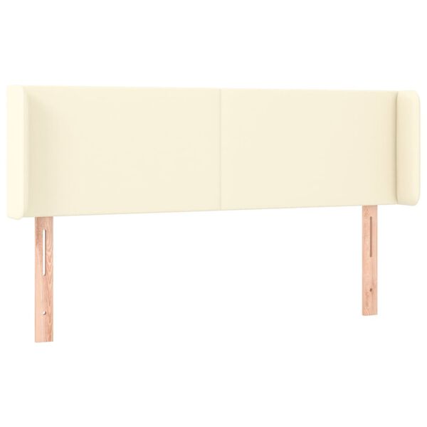 vidaXL Cabecero de cuero sint&eacute;tico color crema 147x16x78/88 cm