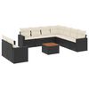 vidaXL Set de sof&aacute;s de jard&iacute;n 10 pzas cojines rat&aacute;n sint&eacute;tico negro