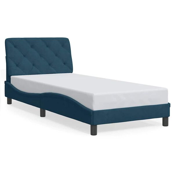 vidaXL Estructura de cama sin colch&oacute;n terciopelo azul 80x200 cm