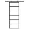 vidaXL Puerta corredera con juego herrajes negro 76x205 cm ESG vidrio