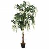 vidaXL Árbol de wisteria artificial 1260 hojas verde y blanco 180 cm