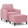 vidaXL Sill&oacute;n con taburete terciopelo rosa 60 cm