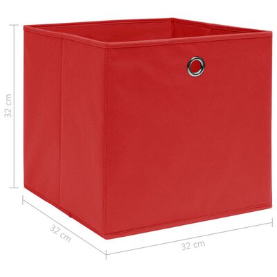 vidaXL Cajas de almacenaje 10 uds tela rojo 32x32x32 cm