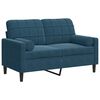 vidaXL Sof&aacute; de 2 plazas con cojines terciopelo azul 120 cm