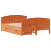 vidaXL Estructura de cama sin colch&oacute;n madera maciza marr&oacute;n 120x190 cm