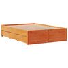 vidaXL Cama con cajones sin colch&oacute;n madera maciza marr&oacute;n 150x200 cm
