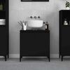 vidaXL Armario para lavabo madera contrachapada negro 58x33x60 cm