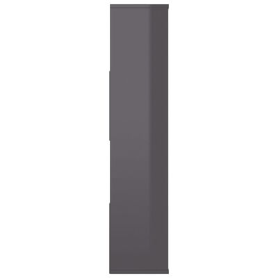 vidaXL Divisor/estantería contrachapada gris brillante 110x24x110cm