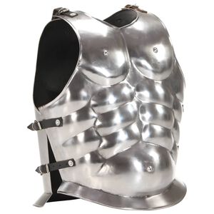 vidaXL Coraza de armadura de soldado romano rol en vivo acero plateado
