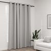 vidaXL Cortina opaca con ojales look de lino gris 290x245 cm