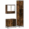 vidaXL Set de muebles ba&ntilde;o 3 pzas madera contrachapada roble ahumado