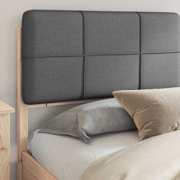 vidaXL Estructura de Cama con Cabecera Tapizada Gris oscuro